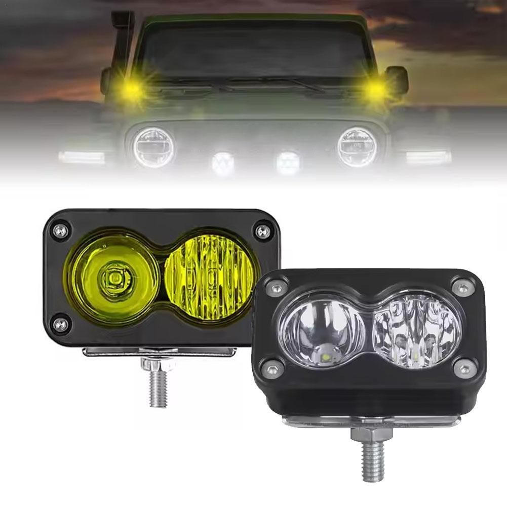 Universal Motorcycle Led Headlight Projector - 20W LEDヘッドライト 3インチスクエアフラッドライト LEDポッド ドライビングワークライト バイク