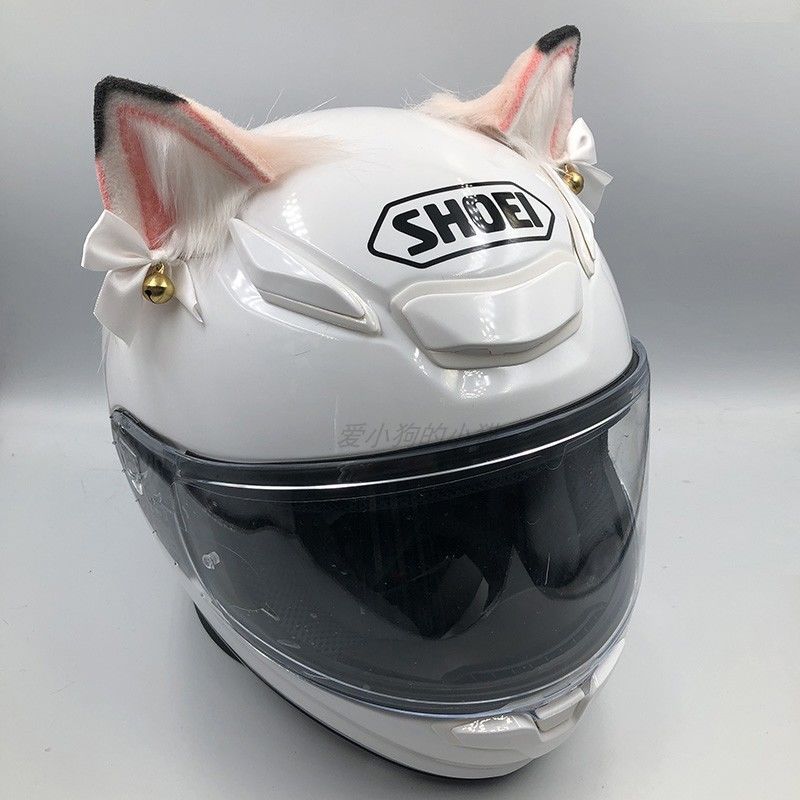 Motorcycle Helmets - 装飾的な犬の耳が付いたオートバイ・スキー用ヘルメット、男女ライダー向けのユニバーサルアクセサリー、内部サポート付き。