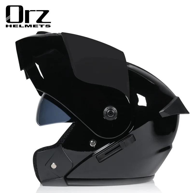 ユニセックスフルフェイスレーシングバイクヘルメット、ダブルレ - Dual Visor Motorcycle Racing Helmet のレビューと価格
