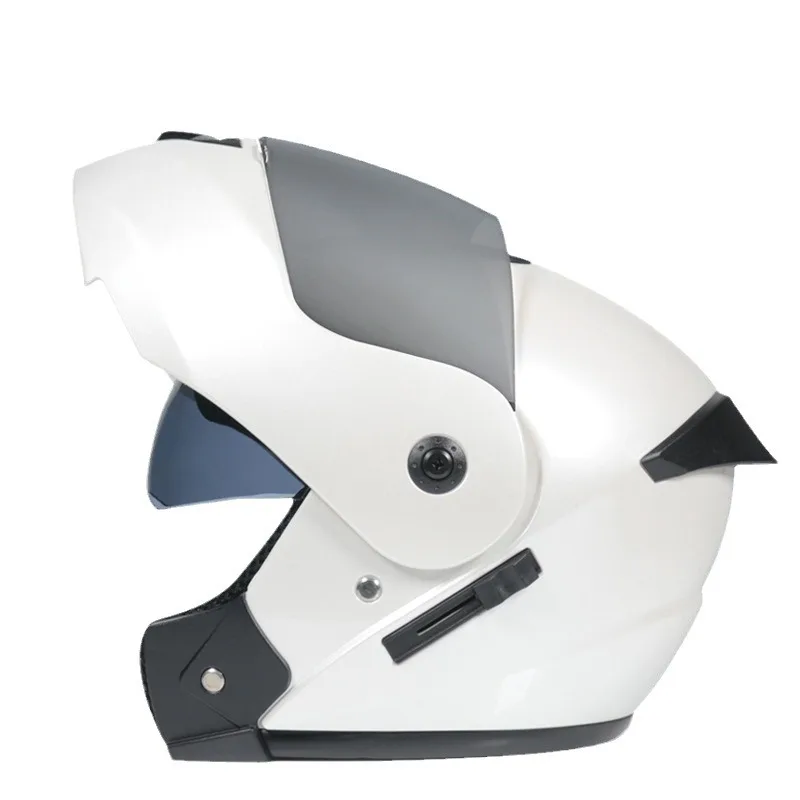 ユニセックスフルフェイスレーシングバイクヘルメット、ダブルレ - Dual Visor Motorcycle Racing Helmet のレビューと価格