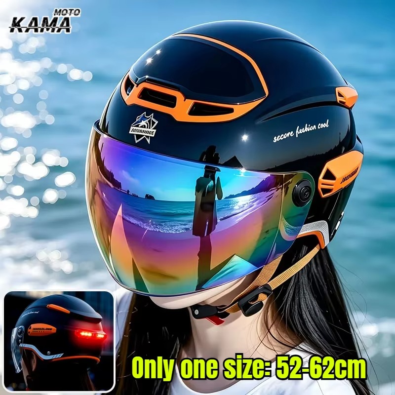 ummer ヴィンテージオートバイヘルメット 調節可能なデュ - Dual Visor Motorcycle Racing Helmet のレビューと価格