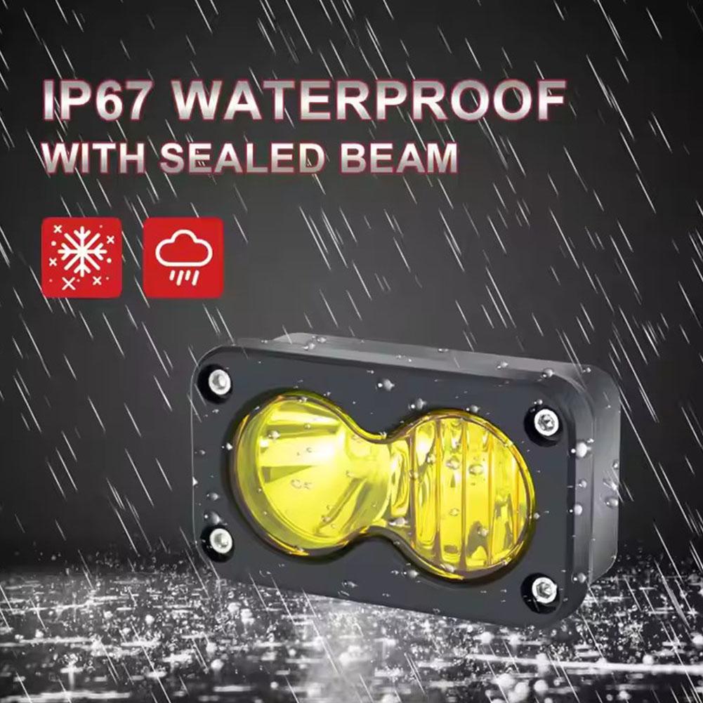 20W LEDヘッドライト 3インチスクエアフラッドライト  - Universal Motorcycle Led Headlight Projector のレビューと価格