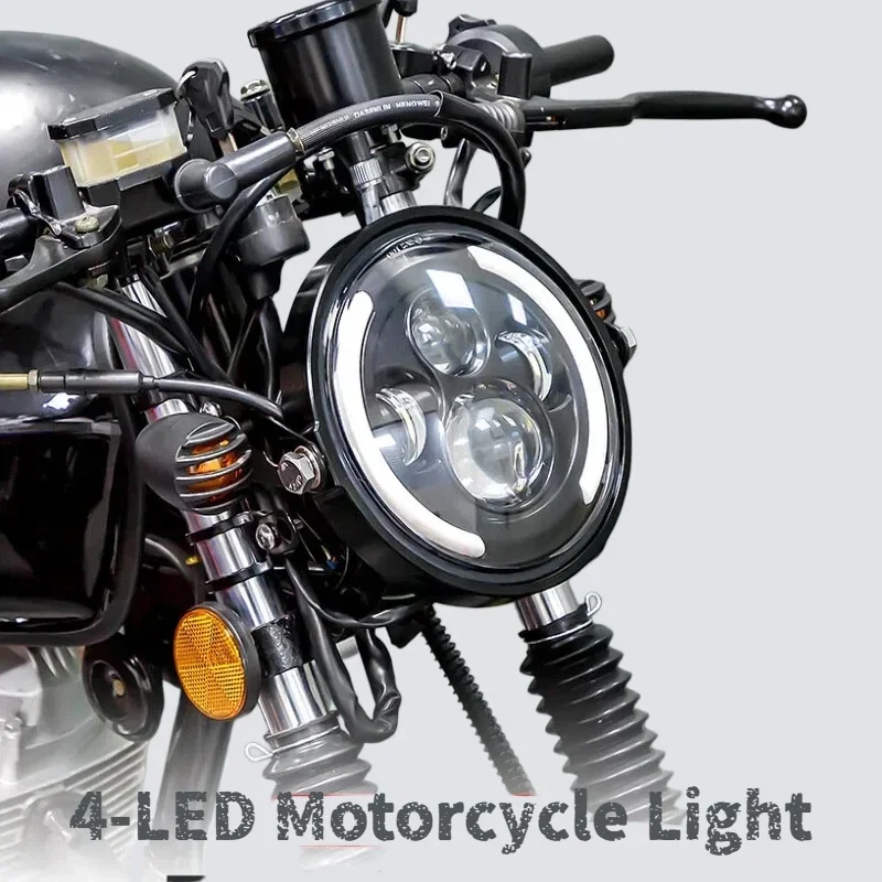 50W、7インチ（17.78cm）、LEDエンジェルアイヘッ - Universal Motorcycle Led Headlight Projector のレビューと価格