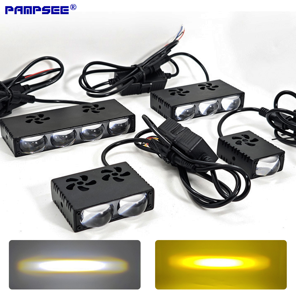 車用グリルLEDヘッドライト作業灯バンパーフォグランププロジ - Universal Motorcycle Led Headlight Projector のレビューと価格